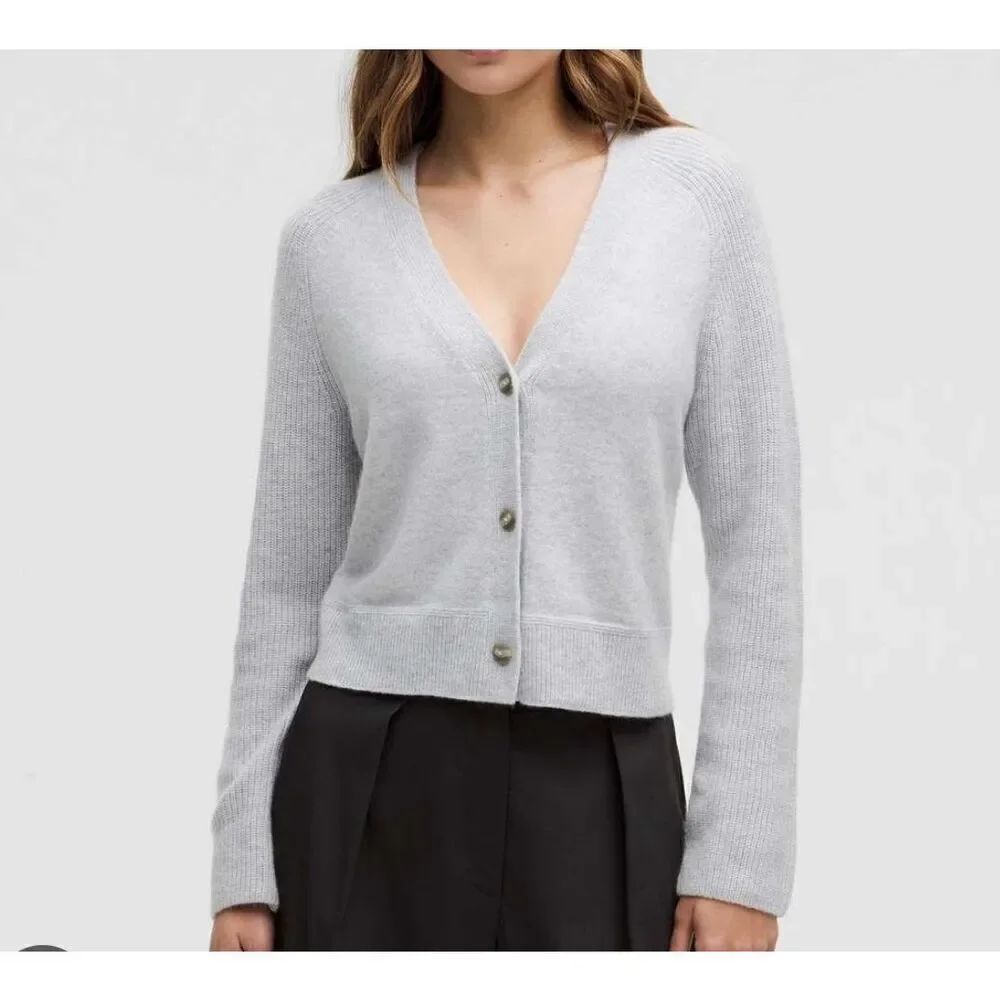 Lululemon Cashmere Slim-fit Cardigan Sz L